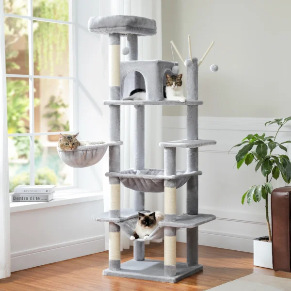 Cat Trees: Large Tall Tower with Big Hammock