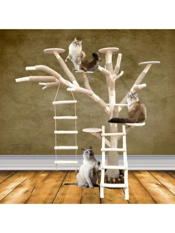 Cat Trees Large Solid Wood Climbing Frame & Toy - Image 3