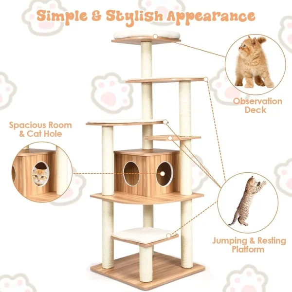Cat Trees 69-Inch with Sisal Scratching Posts - Image 5