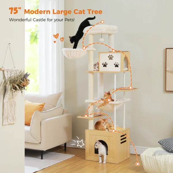 Cat Trees with Sisal Posts, Hammocks and Condo - Image 3