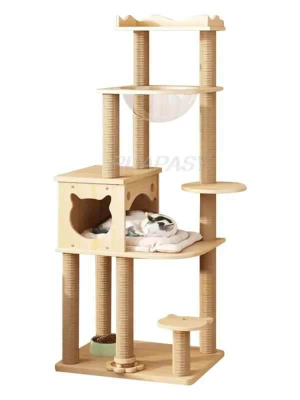 Cat Trees: Large Multi-Level Wood Scratching Platform - Image 6