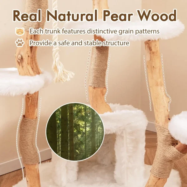 Wooden Cat Trees with Scratching Posts and Condo - Image 5