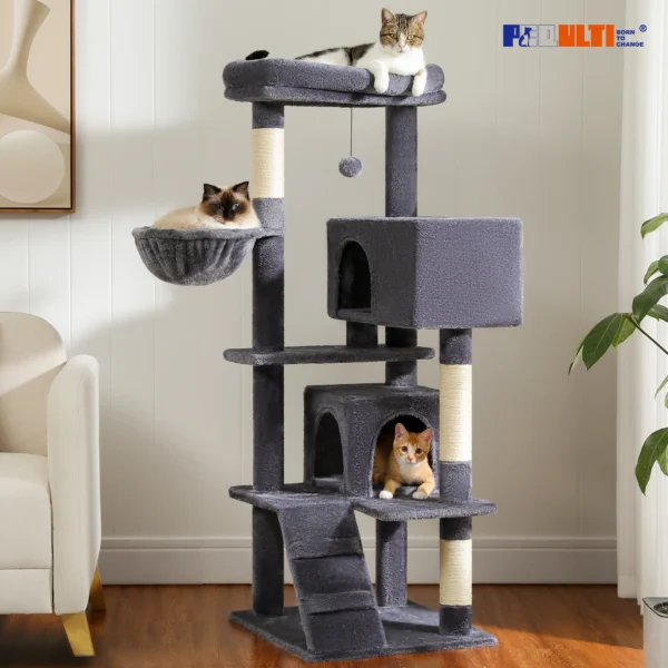 Cat Trees: 53" Sturdy Tower with Condo and Rest - Image 3