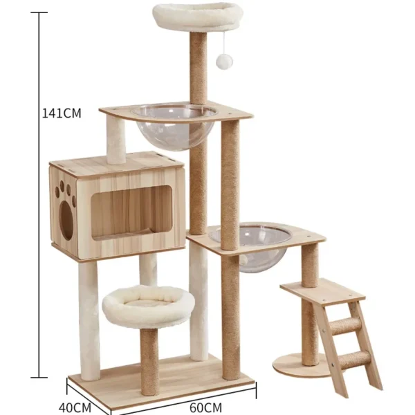 Large Solid Wood Cat Trees with Scratching Boards - Image 5