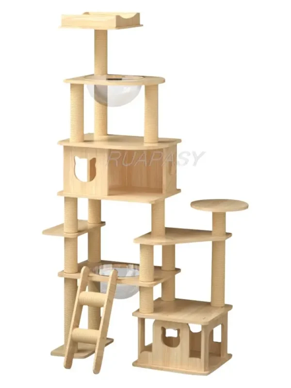 Cat Trees, Multi-Level Wood Scratcher Tower - Image 6