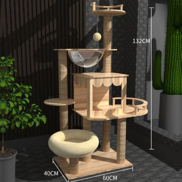 Cat Trees: Modern Multi-Level Wooden Cat Condo - Image 6