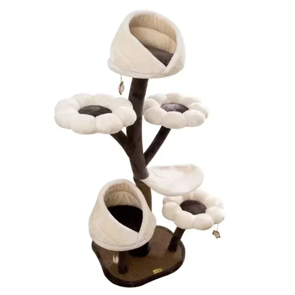 Cat Trees Modern Floral Condo with Scratching Post - Image 3