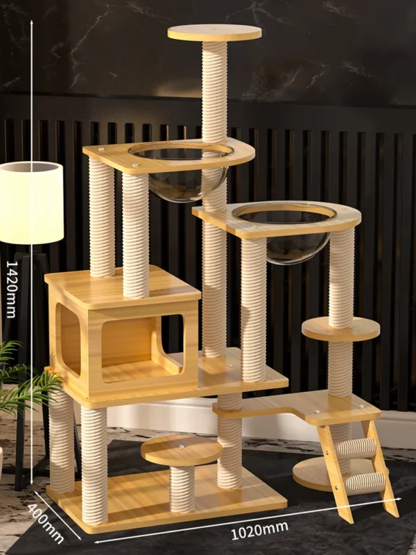 Multi-Level Wooden Cat Trees Scratching Post - Image 6