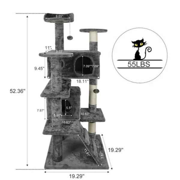 Cat Trees: 55" Sturdy Activity Center & Condo - Image 5
