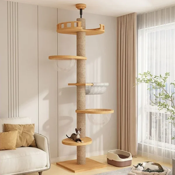 Cat Trees Wooden Adjustable Climbing Frame - Image 3