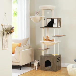 Cat Trees with Sisal Posts, Hammocks and Condo