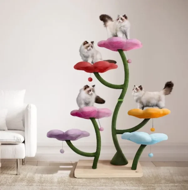 Cat Trees With Plush Hammock, Sisal Posts, Tall Tower