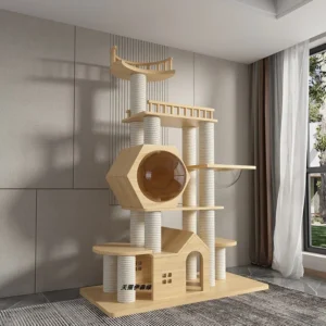 Cat Trees with Scratching Post and Wooden House