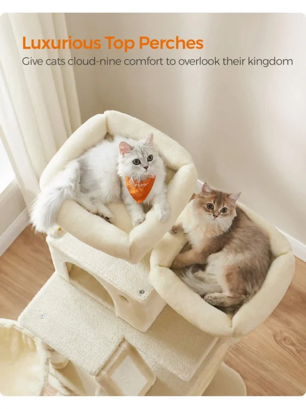 Cat Trees with 13 Scratching Posts, 2 Perches & Hammock - Image 2
