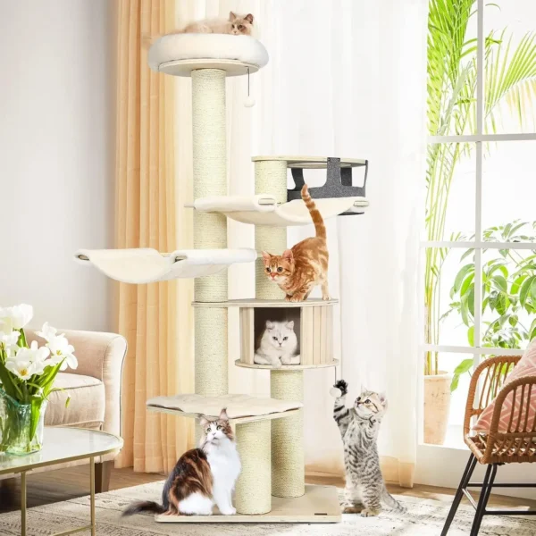 Cat Trees With Hammocks And Scratching Posts - Image 2