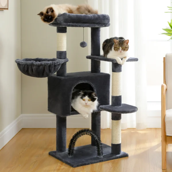 Cat Trees: 120CM Multi-Layer Condo with Scratcher