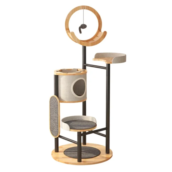 Modern Solid Wood Cat Trees with Scratching Posts - Image 6