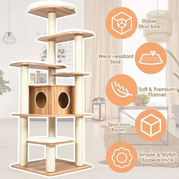 Cat Trees 69-Inch with Sisal Scratching Posts - Image 4