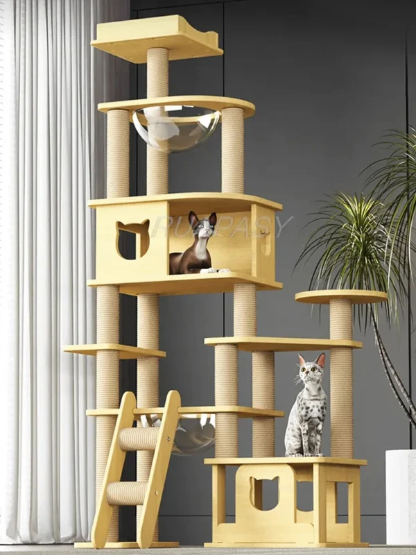 Cat Trees, Multi-Level Wood Scratcher Tower