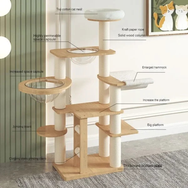 Cat Trees Large with Scratch-resistant Pillars - Image 2