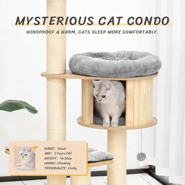 Cat Trees with Scratching Posts and Condo - Image 3