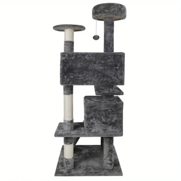 Cat Trees: 53" Sturdy Tower with Condo and Playhouse - Image 2