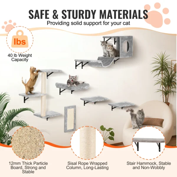 Cat Trees - Wall Mounted Shelves & Jumping Boards - Image 3