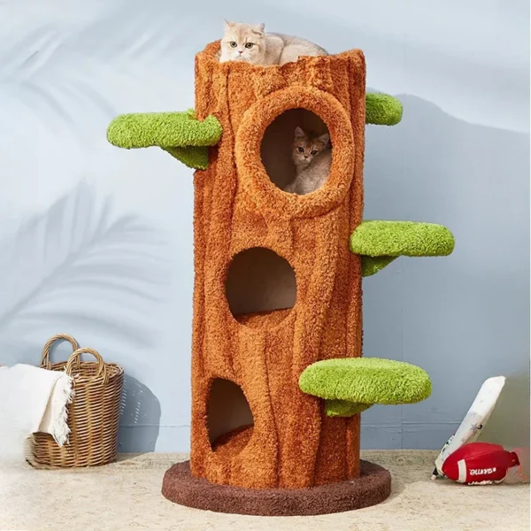 Cat Trees Wooden Scratching Post for Living Room
