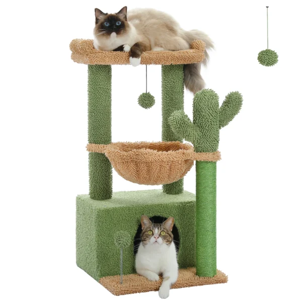 Cat Trees Cactus Tower with Condo & Post - Image 6
