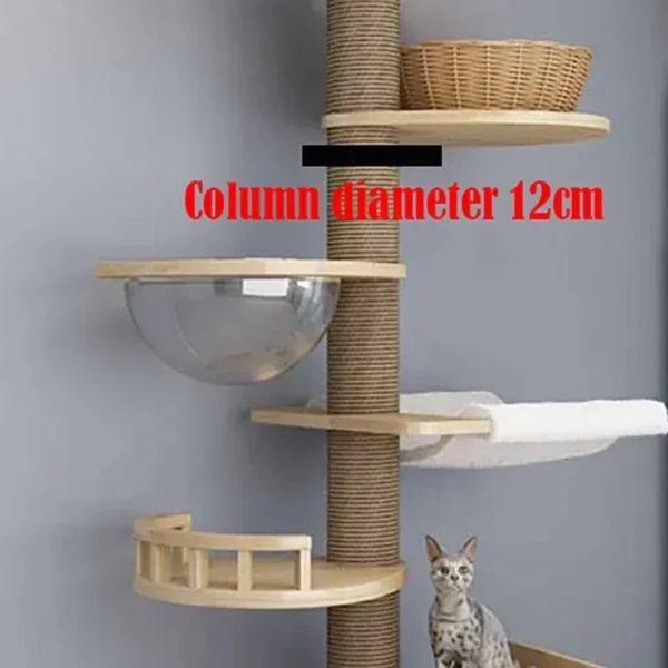 Cat Trees: 260-270cm Large Wooden Climbing Tower - Image 6