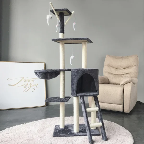 Cat Trees Tower With Scratching Post & Toy - Image 3