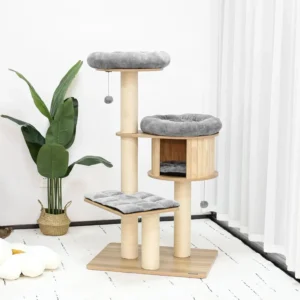 Cat Trees with Scratching Posts and Condo