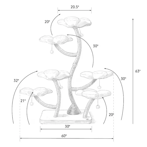 Cat Trees With Plush Hammock, Sisal Posts, Tall Tower - Image 5