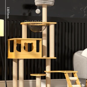 Multi-Level Wooden Cat Trees Scratching Post