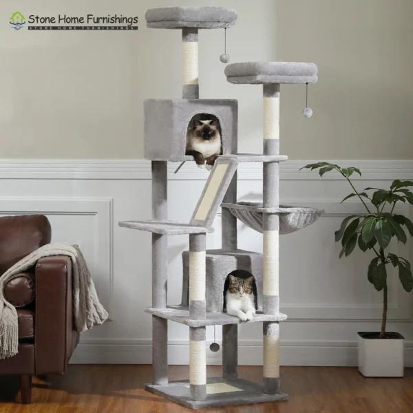 Cat Trees 5-Level Tower with Hammock & Scratching