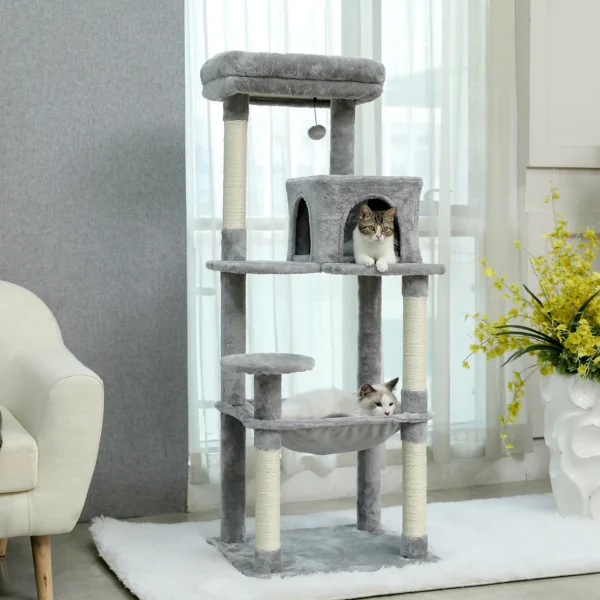 Cat Trees: 143CM Tower with Hammock & Posts