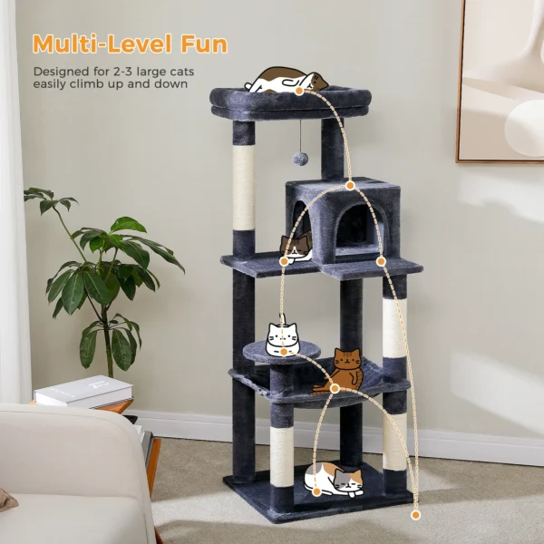 Cat Trees with Hammock, Scratching Posts and Condo - Image 2