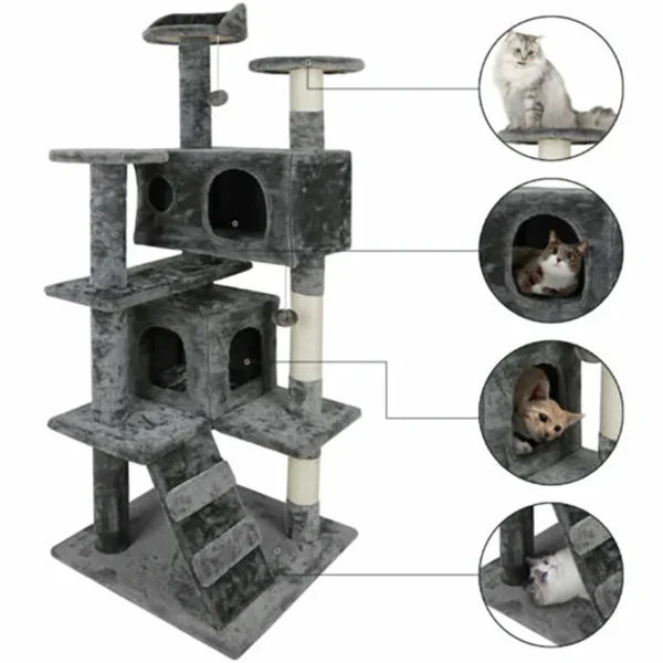 Cat Trees: 55" Sturdy Activity Center & Condo - Image 2