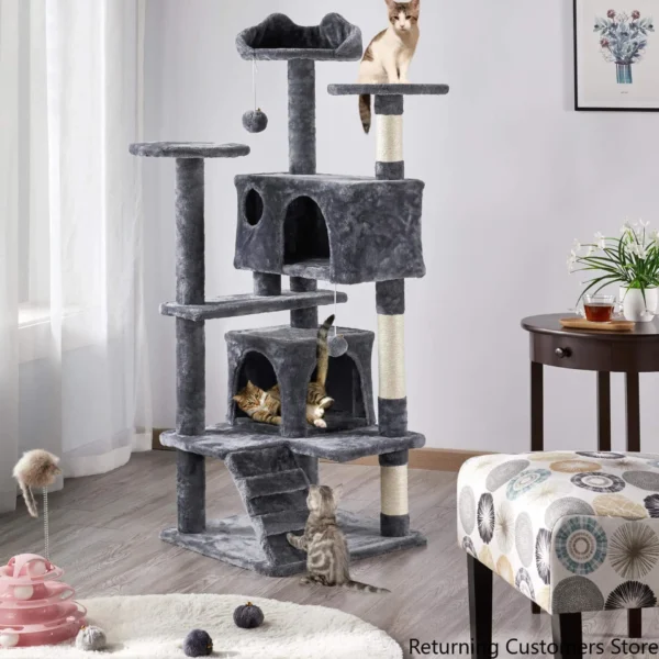 Cat Trees With Toy, Plush Hammock, Large Condo Tower