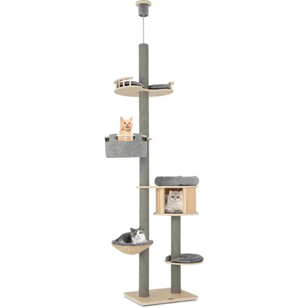 Adjustable Floor-to-Ceiling Cat Trees with Scratching Post - Image 2