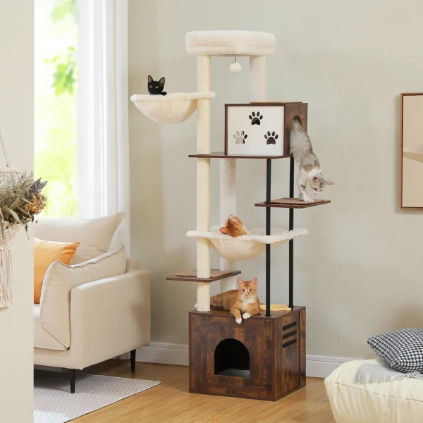 Cat Trees with Sisal Posts, Hammocks and Condo - Image 5