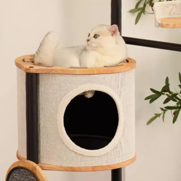 Modern Solid Wood Cat Trees with Scratching Posts - Image 4