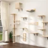 Cat Trees Wall Mounted Wooden Shelves Scratching Post