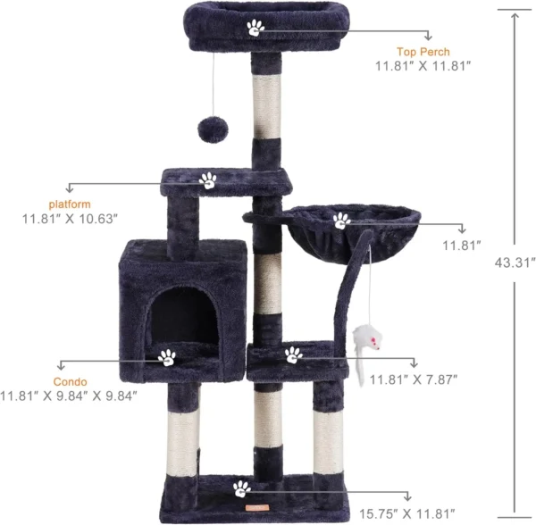 Cat Trees: Wooden Sisal Tower with Scratching Post - Image 2