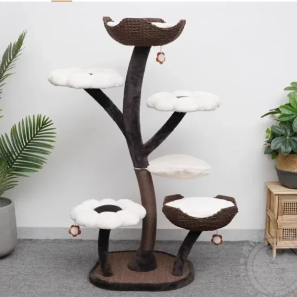 Cat Trees Modern Floral Condo with Scratching Post - Image 6