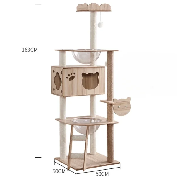 Large Solid Wood Cat Trees with Scratching Boards - Image 3
