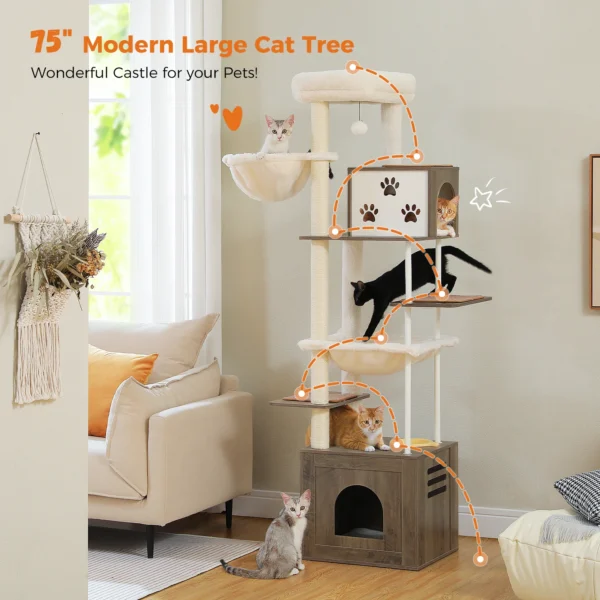 Cat Trees with Sisal Posts, Hammocks and Condo - Image 2