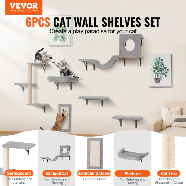 Cat Trees - Wall Mounted Shelves & Jumping Boards - Image 2