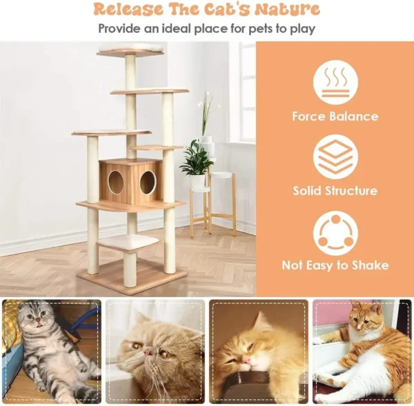 Cat Trees 69-Inch with Scratching Posts & Condo - Image 6