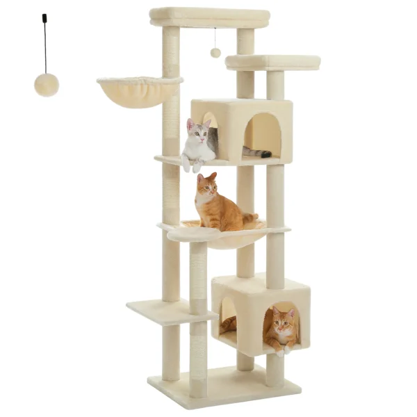 Cat Trees: 175cm Tower with Hammock and Perch - Image 4